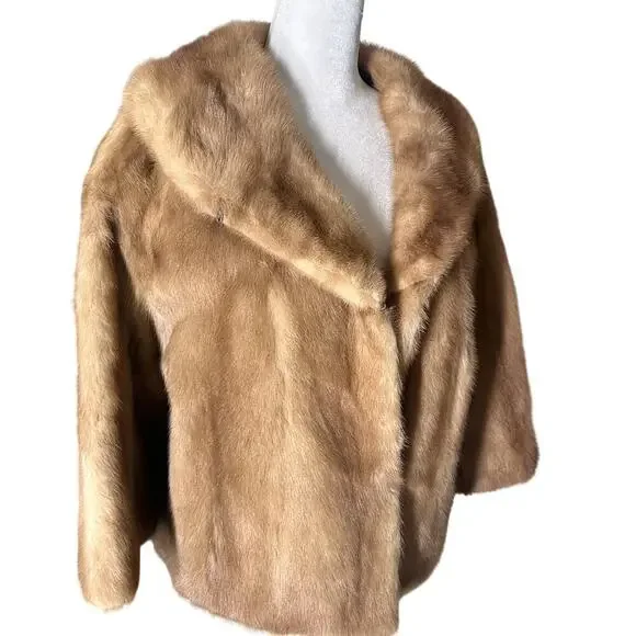 Vintage 1950s gittelman's sons philadelphia mink coat stole jacket Small - Picture 4 of 10